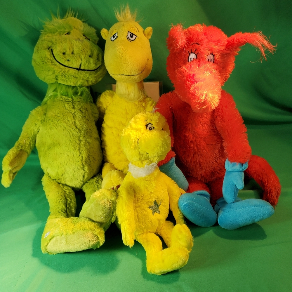 Kohl's Cares Dr. Seuss Plush Lot: Grinch, Sam I Am, Fox in Socks, and Star-Belly